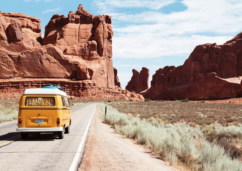 Scenic highway through mountain landscapes